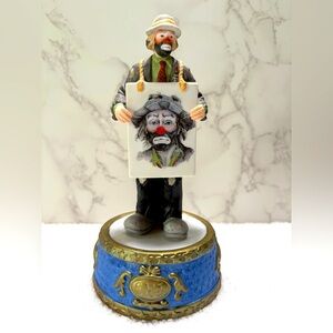 The Emmett Kelly, Jr. Clown Figurine Music Box-Porcelain-Tune: Once Upon A Dream